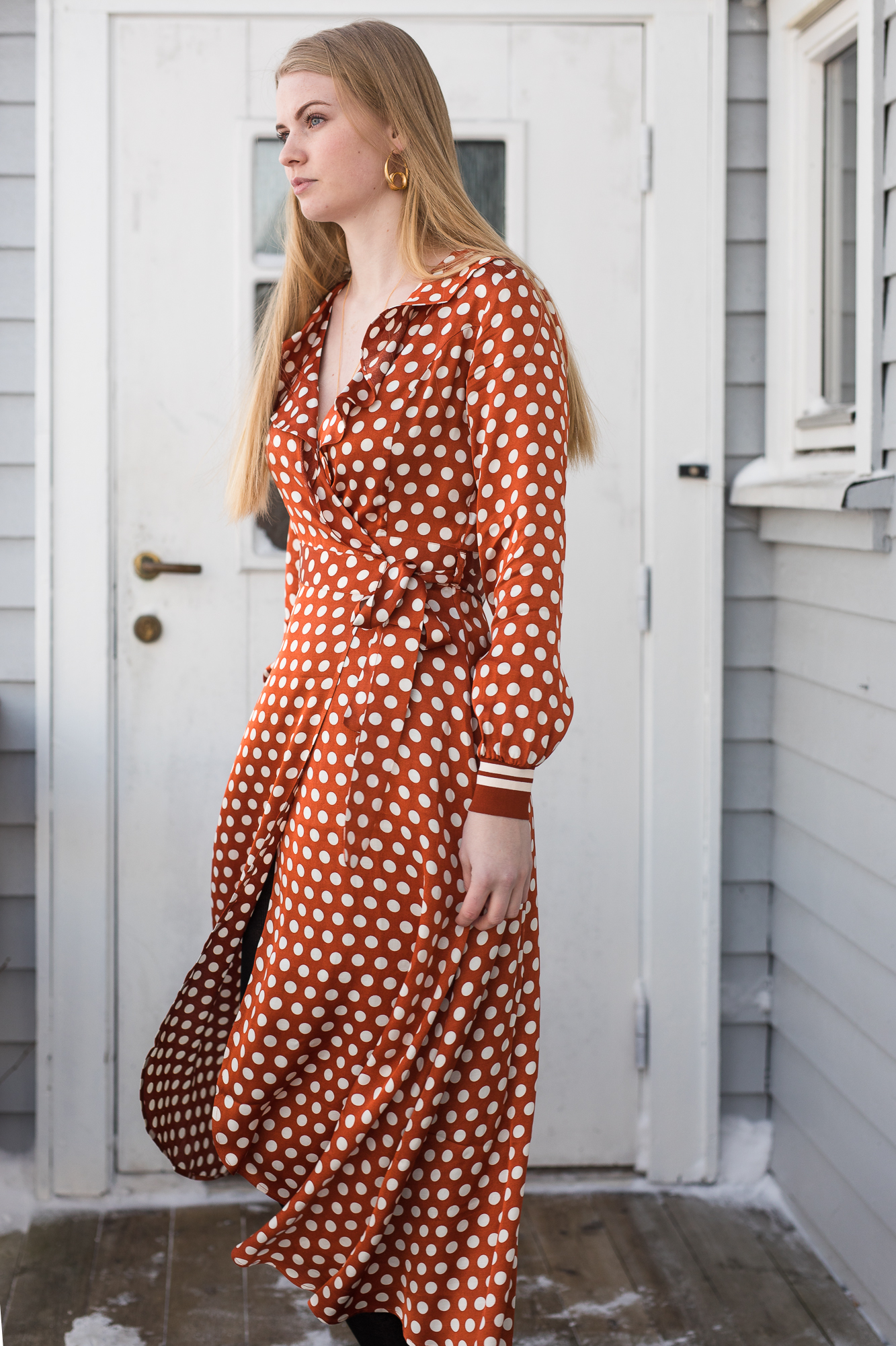 second female spotty wrap dress