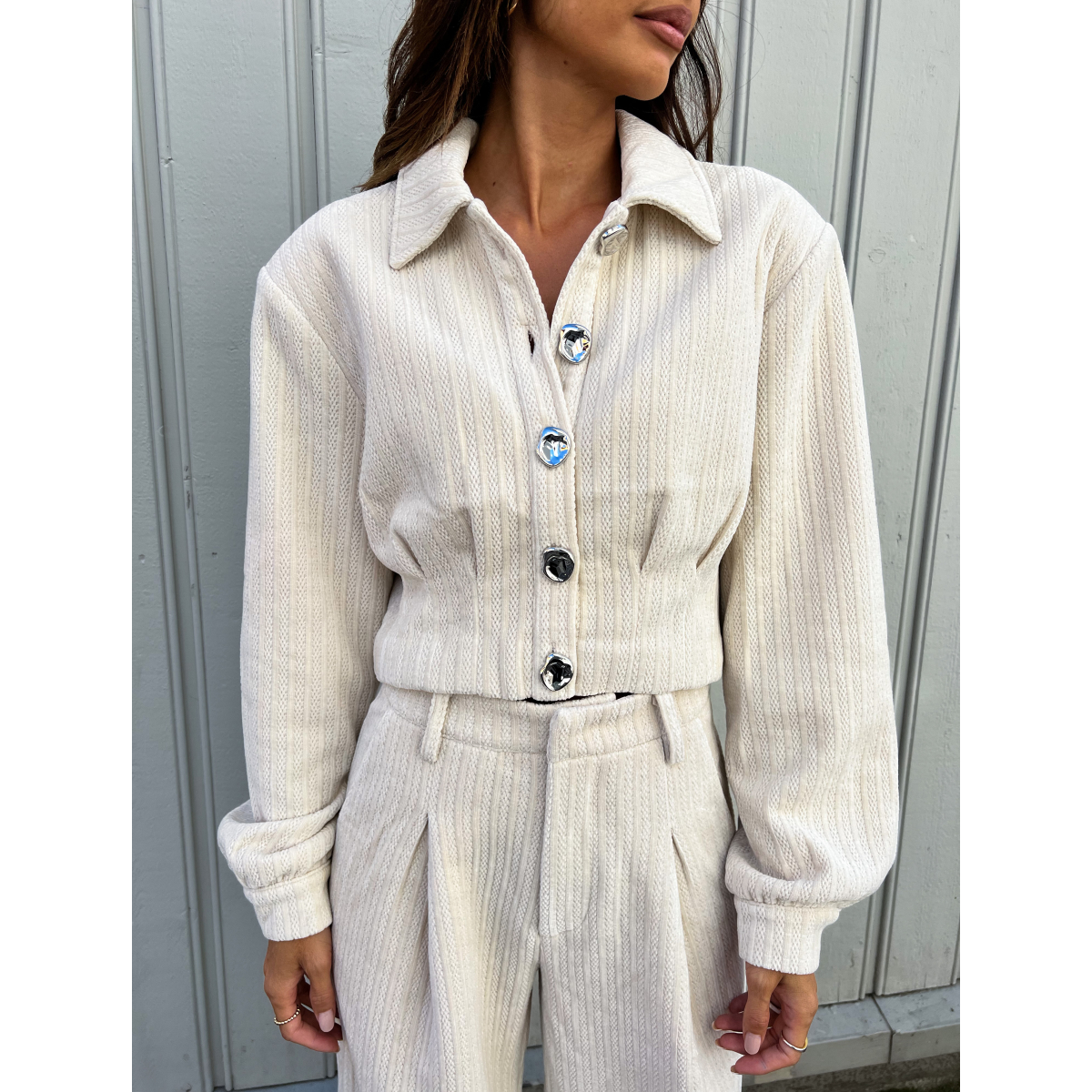 Elenora Jacket - Off white Structure Gestuz - Seven Tønsberg