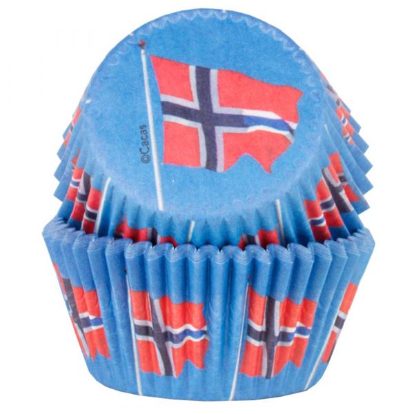 Muffinsform STD Norske flagg, 50 stk