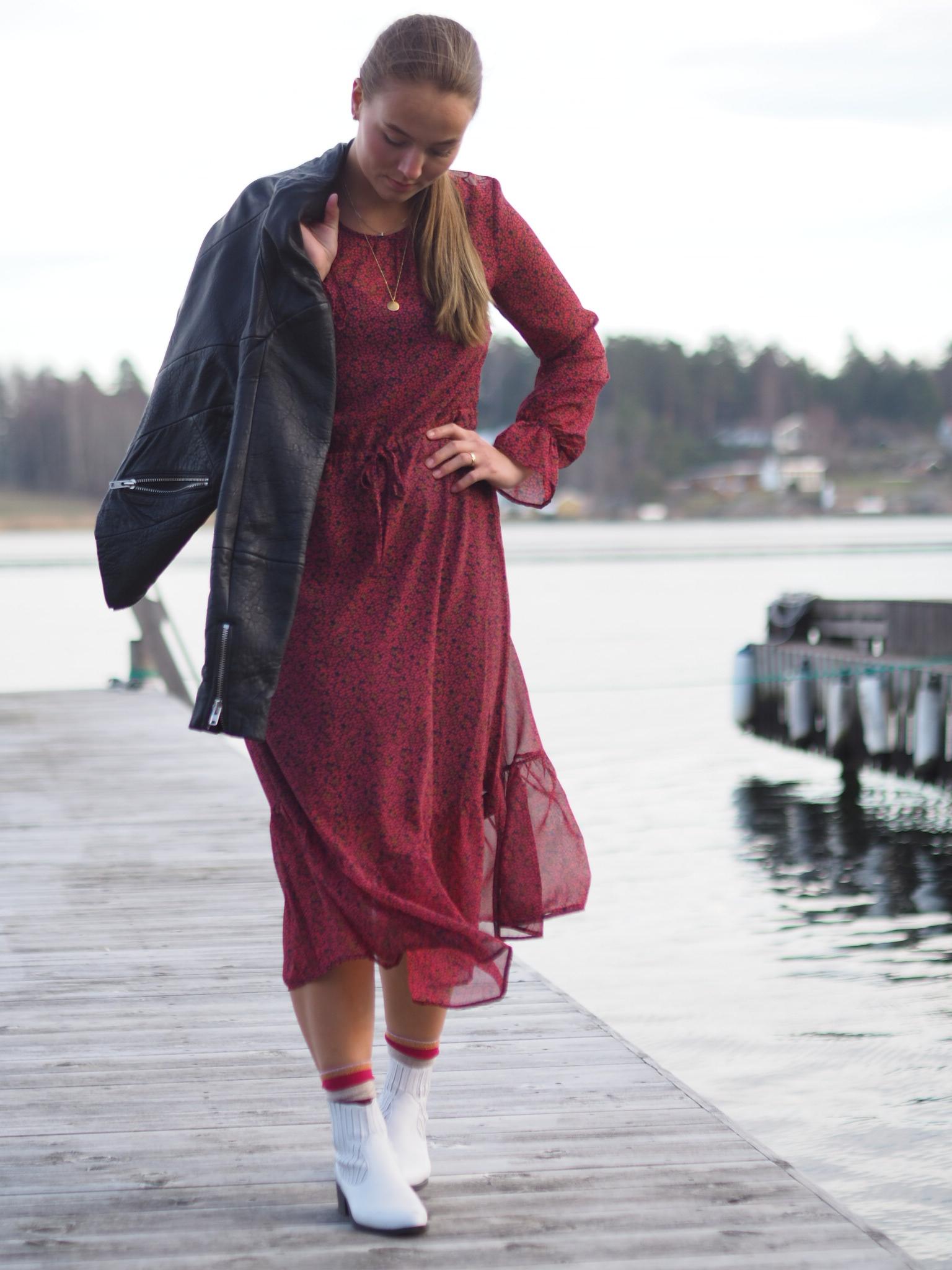 just female cherry maxi dress