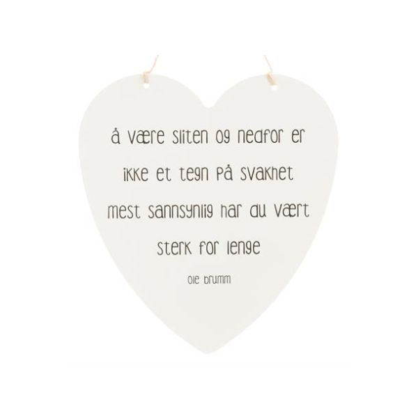 Metallskilt hjerte Å være sliten... 16x17,5cm