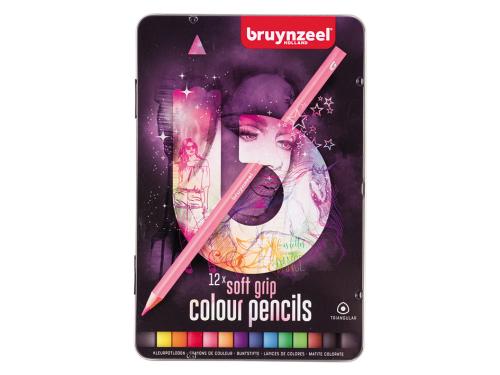 Bruynzeel Teens – Soft Grip Pink – Fargeblyantsett 12stk