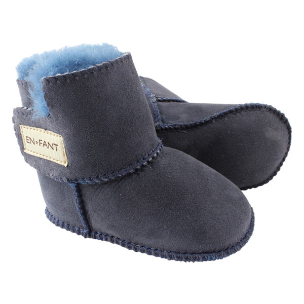 EN FANT - SKINNTØFLER/BOOTIES NAVY