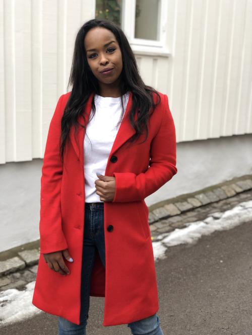 Sasja wool coat - true red