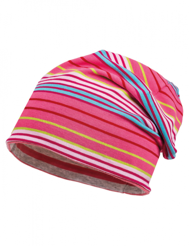 Beanie Striper - Rosa/Grå - Image 2
