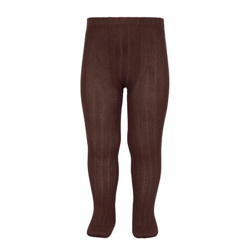 Cóndor | Strømpebukse Rib - Rødbrun (385)