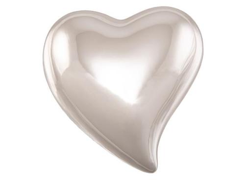 Hjerte porselen sølv 4,5x5x2cm