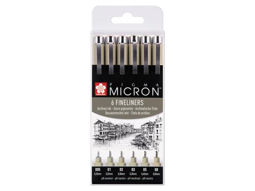Sakura Pigma Micron sett – #49 6stk Sort 005-08