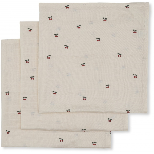 Muslin Cloths 3-pk - Cherry - Image 2