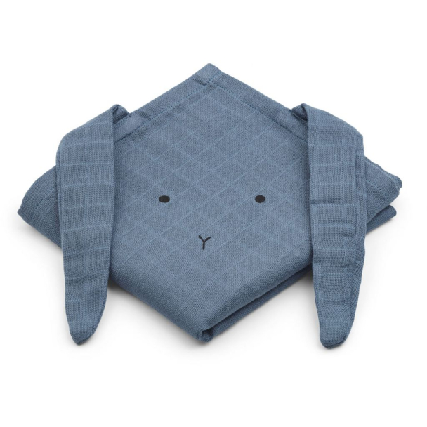 Liewood | Hannah Muslin Klut 2-pk - Rabbit Blue Wave