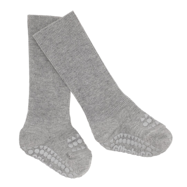 Non-Slip Socks Bamboo - Grey Melange - Image 2