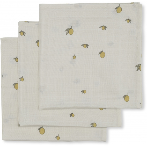 Muslin Cloths 3-pk - Lemon - Image 2