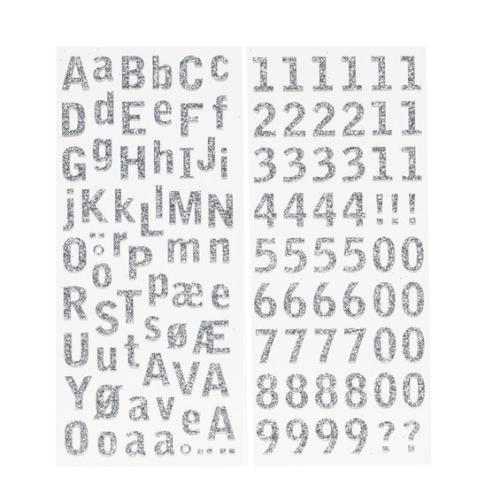 ALFABET/TALL GLITTER SØLV