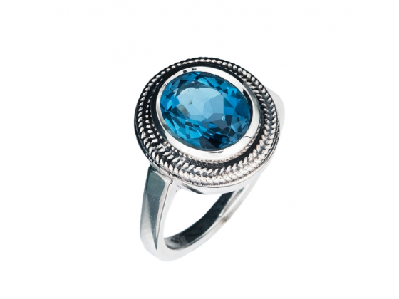 Eva ring, london blue topas