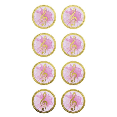 PAPIRSTICKERS MUSIKK ROSA