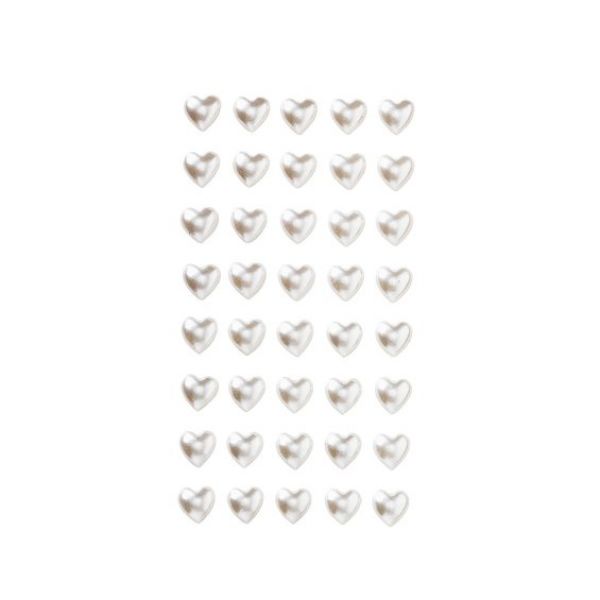 PEARL STICKERS HJERTER HVITE