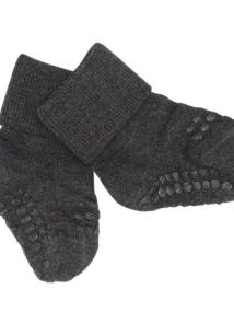 GOBABYGO | Non-Slip Socks Bamboo - Dark Grey Melange