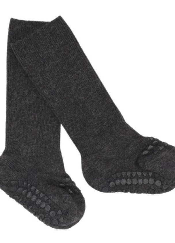 Non-Slip Socks Bamboo - Dark Grey Melange - Image 2