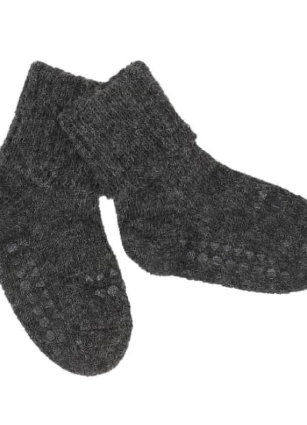 Non-Slip Socks Alpaca - Dark Grey Melange - Image 1