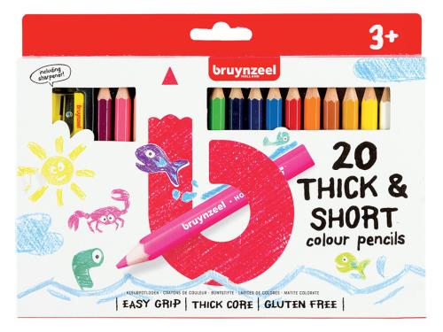 Bruynzeel KIDS – Thick & Short Fargeblyant 20stk