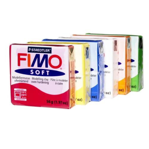 Sett Fimo soft 56 g 6 farger