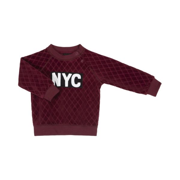 Petit by Sofie Schnoor | Genser NYC Quilt Velour - Dark Red