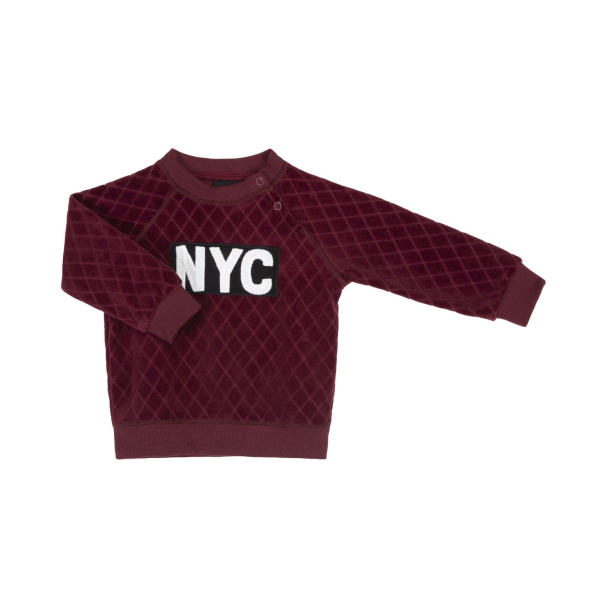 Genser NYC Quilt Velour - Dark Red - Image 1
