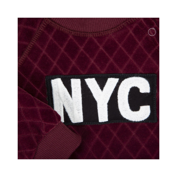 Genser NYC Quilt Velour - Dark Red - Image 3