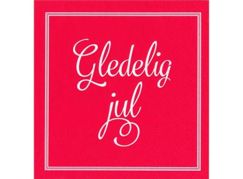 Serviett lunch 20 stk Gledelig Jul Rød