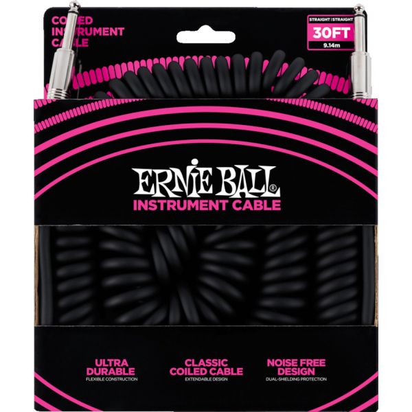 Instrumentkabel Ernie Ball Spiral 9m sort