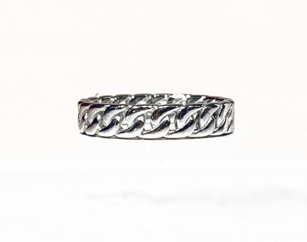 Curb Chain Ring Small - Rhodium - Image 1