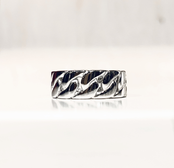 Curb Chain Ring - Rhodium - Image 1