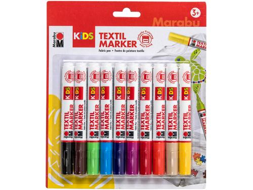 Marabu KIDS Textile Painter – Sett med 10 farger