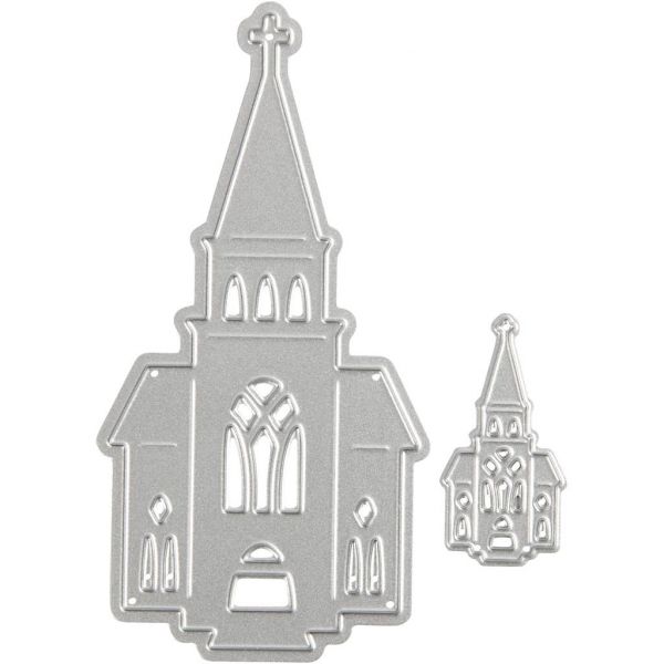 Skjæresjablong, str. 46x91+18x35 mm, , kirker