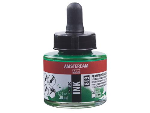 Amsterdam Ink 30ml – 619 Permament Green Deep