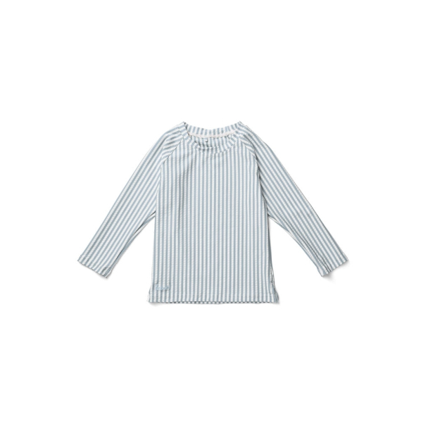 Liewood | Noah Swim Tee Seersucker - Stripe Sea Blue/White - Image 1