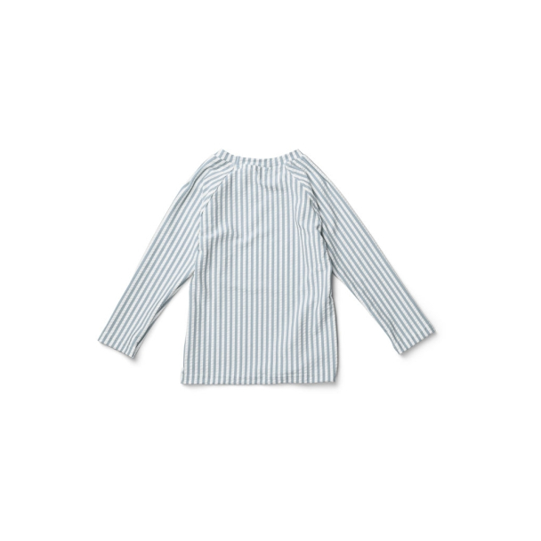 Liewood | Noah Swim Tee Seersucker - Stripe Sea Blue/White - Image 2