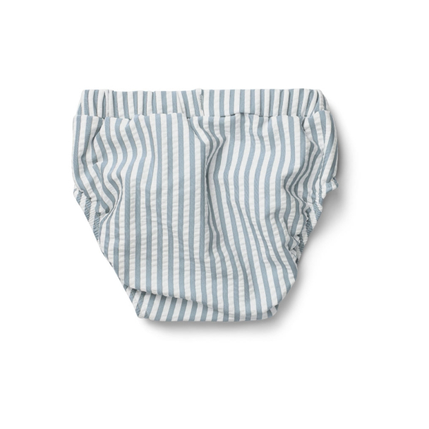 Frej Baby Swim Pants Seersucker - Stripe Sea Blue/White - Image 2