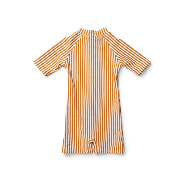 Max Swim Jumpsuit Seersucker - Mustard/White - Image 2