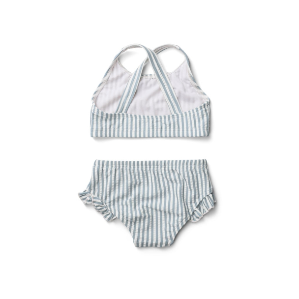 Juliet Bikini Seersucker - Stripe Sea Blue/White - Image 2