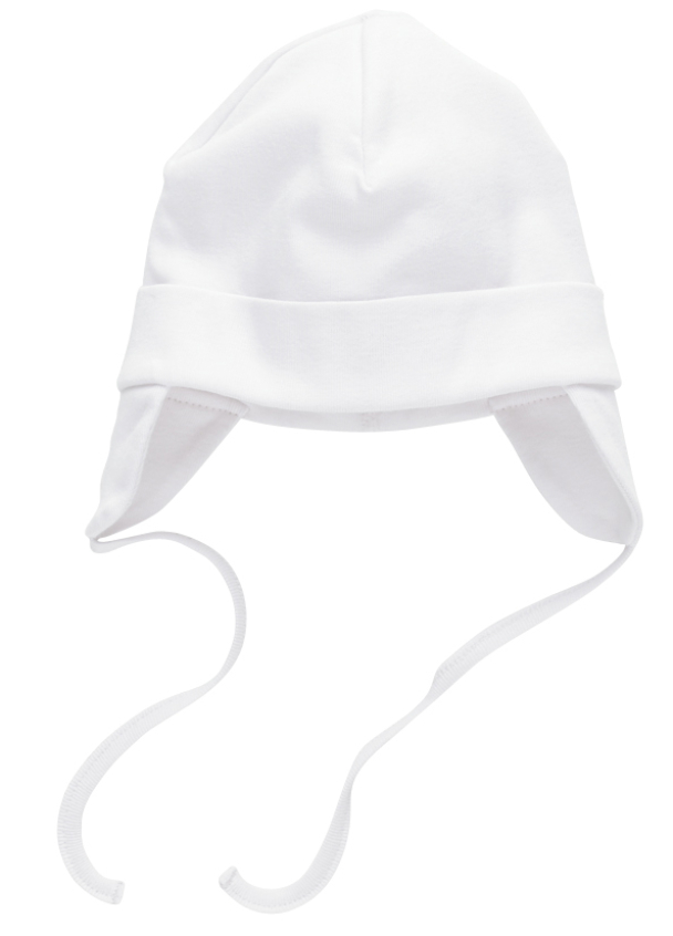 Lue m/øreklaffer - Hvit