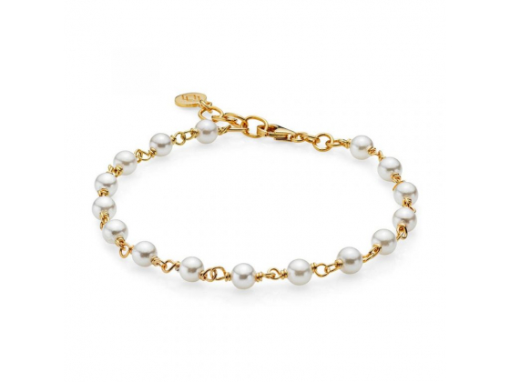MISS PEARL - ARMBÅND GULLBELAGT SØLV