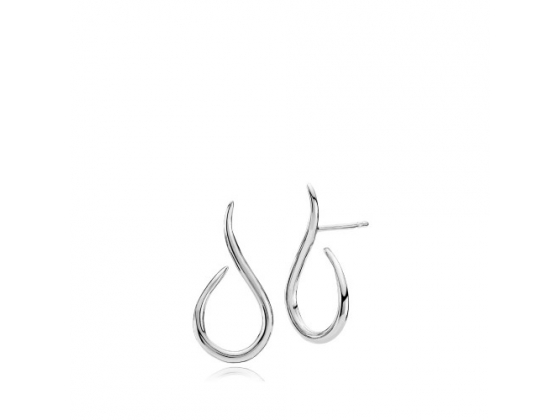 WAVE EARSTUDS RHODIUM PLATED WHITE STERLING SILVER