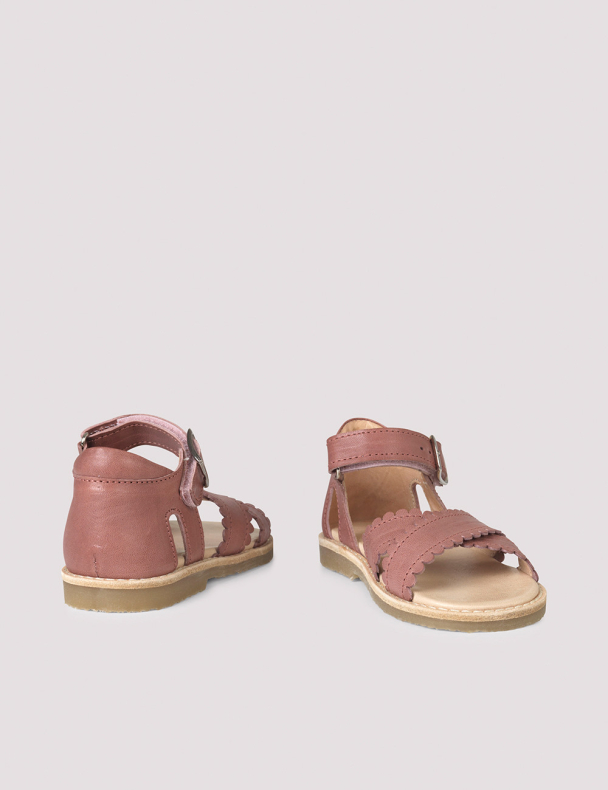Cross-over Scallop Sandal - Berry - Image 3