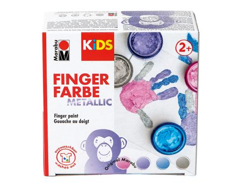 Marabu KIDS Finger Paint Set – 4x100ml Metallic