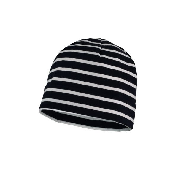 MAXIMO - BEANIE STRIPER NAVY/HVIT