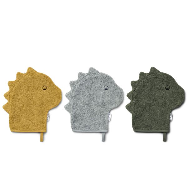 Liewood | Sylvester Vaskekluter 3-pk  Dino Dove Blue Mix