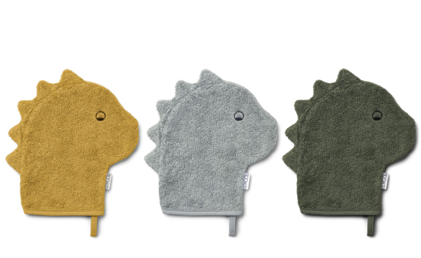 Sylvester Vaskekluter 3-pk  Dino Dove Blue Mix