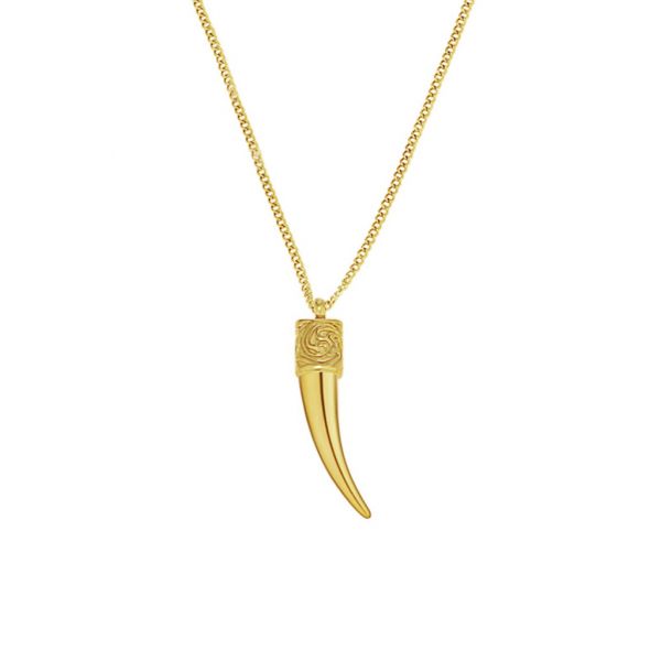 Horn Amulet Short Necklace Gold
