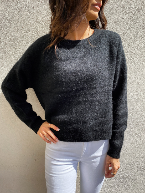Brook Knit New Loose O-Neck - Black - Image 1